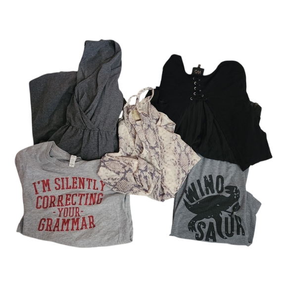 Multiples Tops - Wino Saur, Japna, Canvas.  5 tops sx M/L
